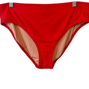 NWT‎ J. Crew Women's Red Bright Cerise Bikini Brief in Size L